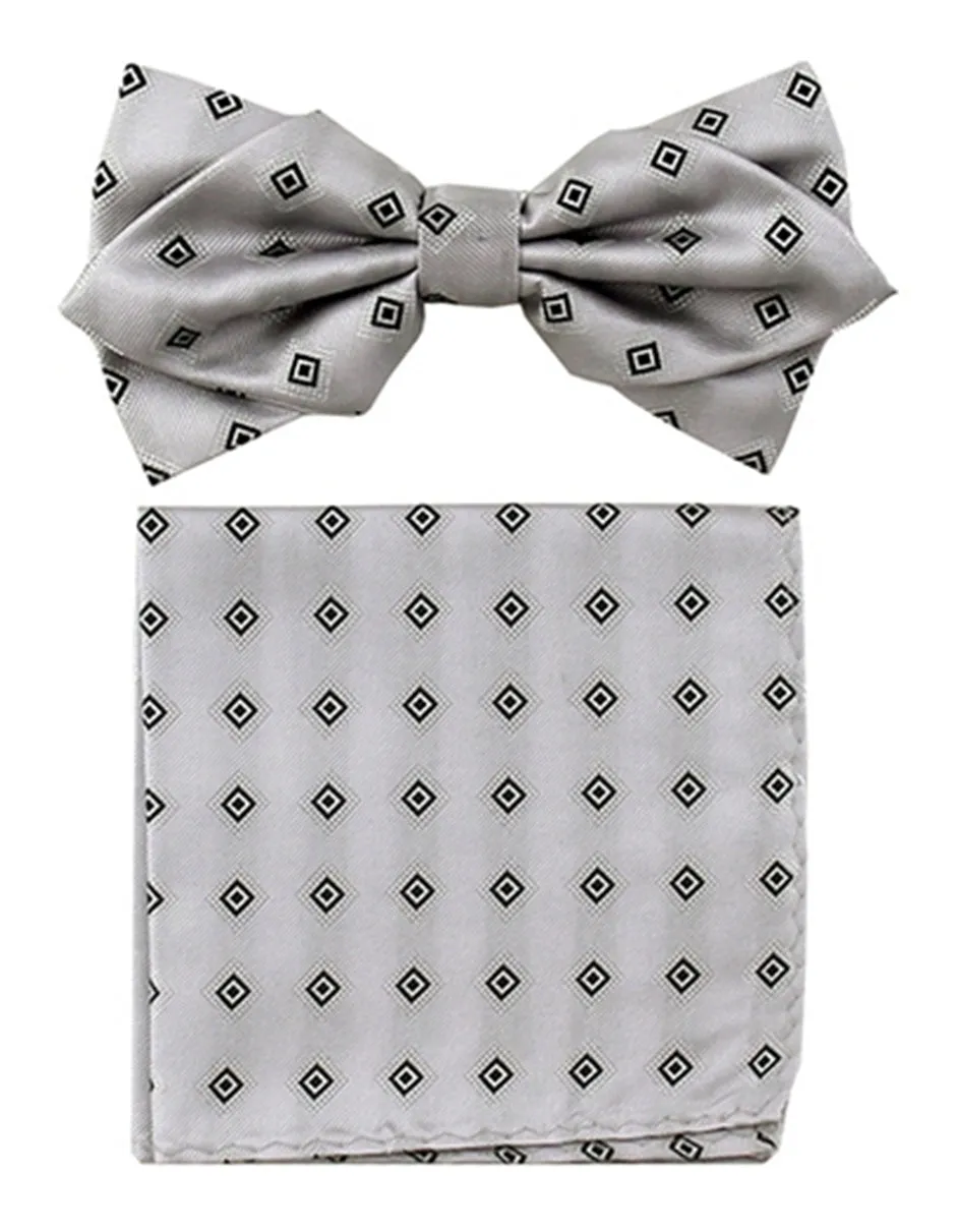 Black Square Bow Tie Set