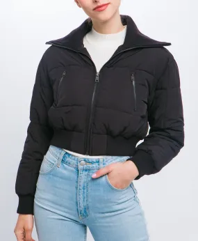 Stylish Cropped Puffer Jacket for Women - Warm and Trendy Winter Outerwear