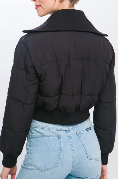 Stylish Cropped Puffer Jacket for Women - Warm and Trendy Winter Outerwear