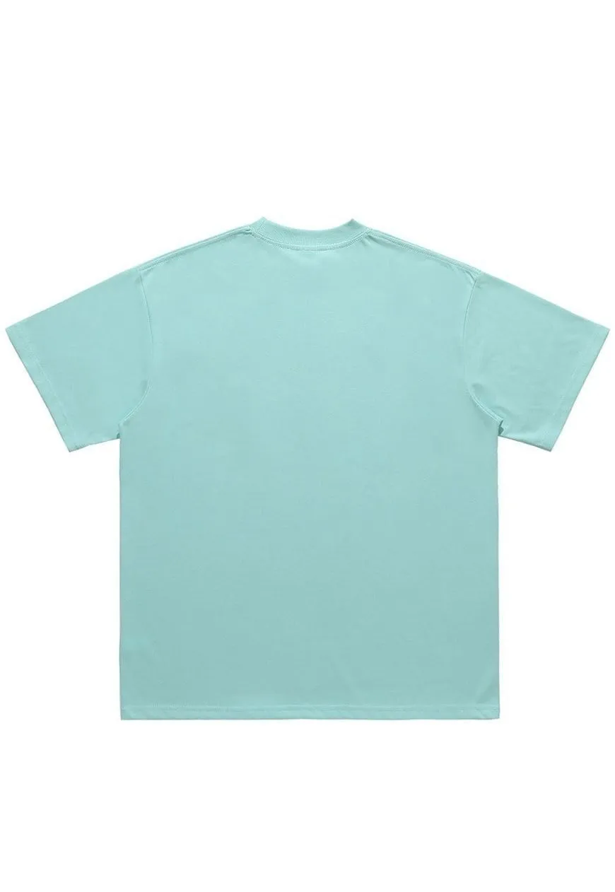Japanese cartoon t-shirt retro poster tee anime top in green
