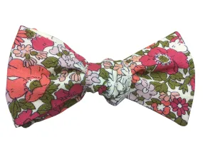 Pink & Green Floral Bow Tie
